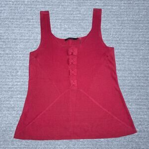 Hot pink ribbon bow knit tank top, Y2K babygirl coquette balletcore barbie twee